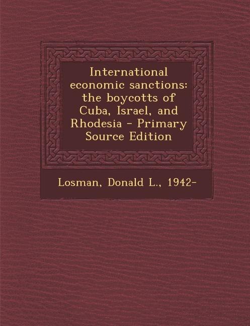 Front cover_International economic sanctions