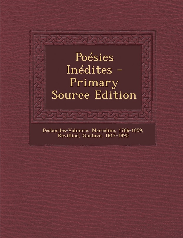 Front cover_Poésies Inédites