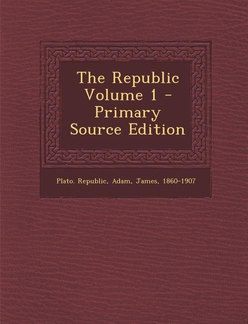 Couverture_The Republic Volume 1