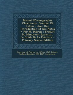 Couverture_Manuel D'iconographie Chrétienne, Grecque Et Latine
