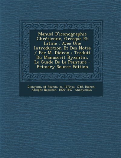 Couverture_Manuel D'iconographie Chrétienne, Grecque Et Latine