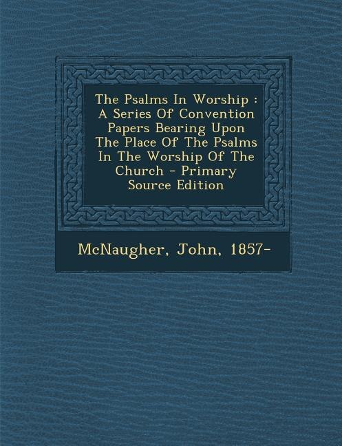 Couverture_The Psalms In Worship