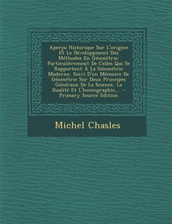 Couverture_Aperçu Historique Sur L'origine Et Le Développment Des Méthodes En Géométrie
