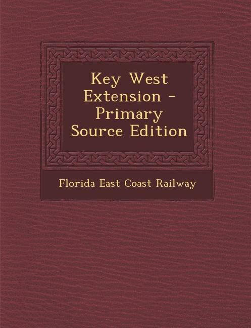 Front cover_Key West Extension