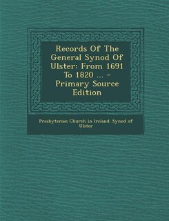 Couverture_Records Of The General Synod Of Ulster