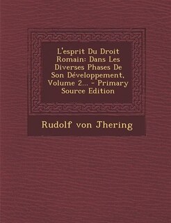 Couverture_L'esprit Du Droit Romain