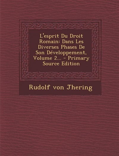 Couverture_L'esprit Du Droit Romain