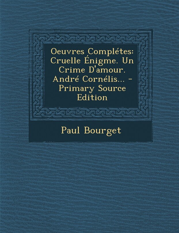 Front cover_Oeuvres Complétes