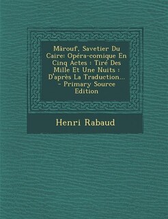 Front cover_Mârouf, Savetier Du Caire