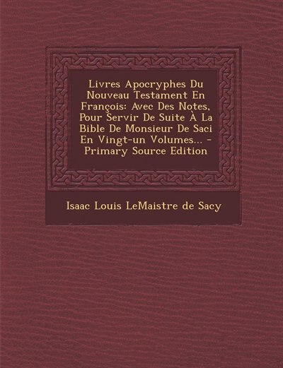 Front cover_Livres Apocryphes Du Nouveau Testament En François