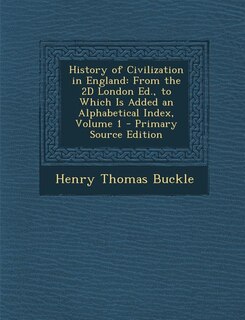 Front cover_History of Civilization in England