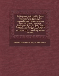 Couverture_Dictionnaire Universel De Police
