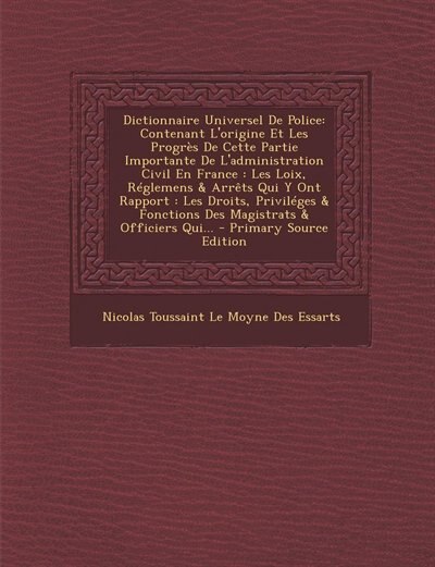 Couverture_Dictionnaire Universel De Police