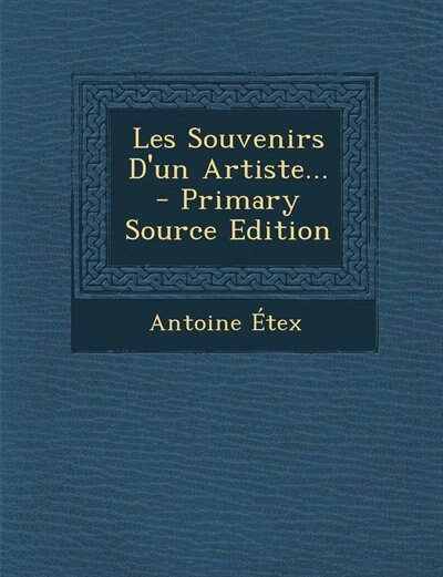 Front cover_Les Souvenirs D'un Artiste...