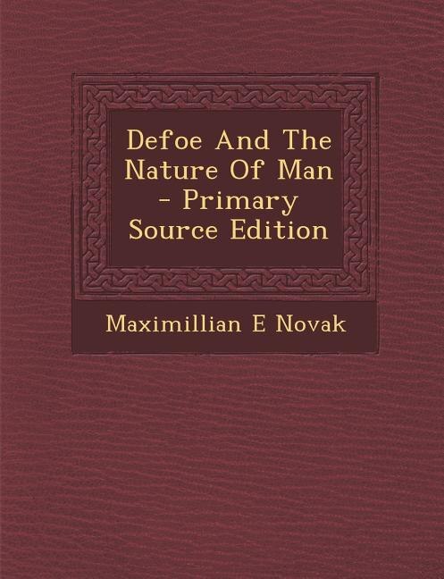 Front cover_Defoe And The Nature Of Man