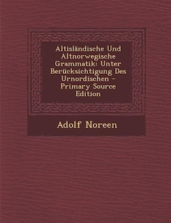 Front cover_Altisländische Und Altnorwegische Grammatik