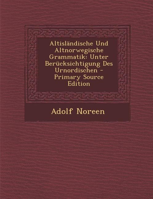 Front cover_Altisländische Und Altnorwegische Grammatik