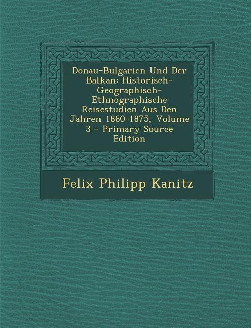 Couverture_Donau-Bulgarien Und Der Balkan