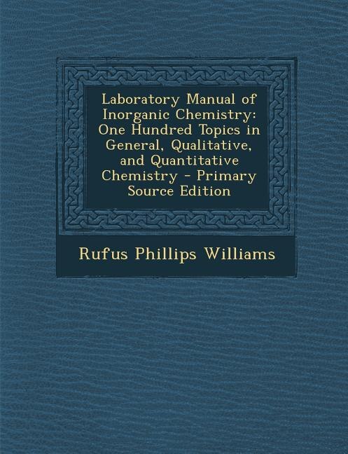 Front cover_Laboratory Manual of Inorganic Chemistry