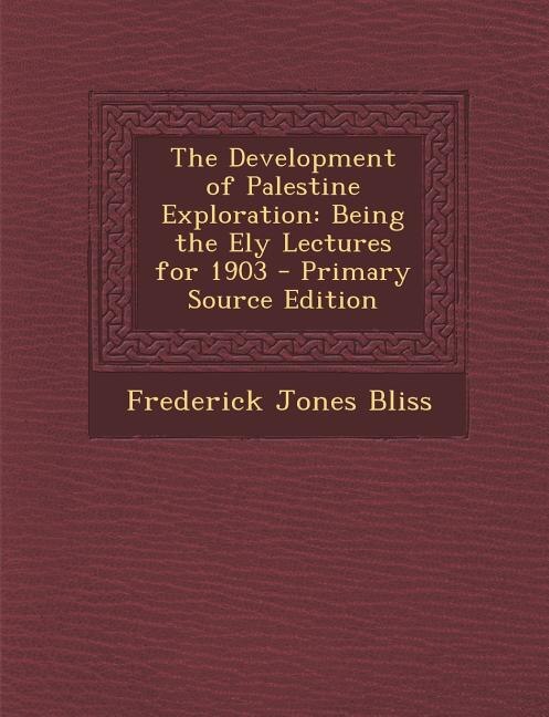 Couverture_The Development of Palestine Exploration