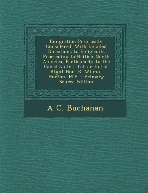 Front cover_Emigration Practically Considered