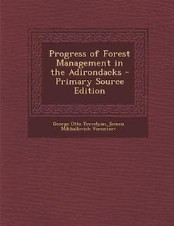 Front cover_Progress of Forest Management in the Adirondacks