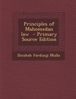 Front cover_Principles of Mahomedan law