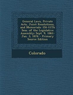 Couverture_General Laws, Private Acts, Joint Resolutions, and Memorials