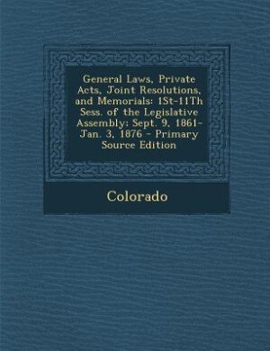 Couverture_General Laws, Private Acts, Joint Resolutions, and Memorials