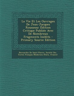 Front cover_La Vie Et Les Ouvrages De Jean-Jacques Rousseau