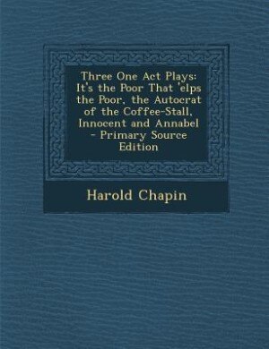 Front cover_Three One Act Plays