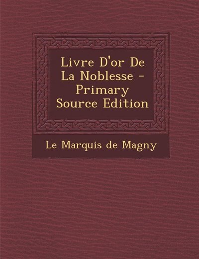 Couverture_Livre D'or De La Noblesse