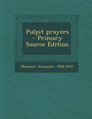 Front cover_Pulpit prayers