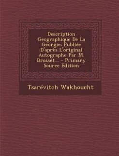 Front cover_Description Geographique De La Georgie