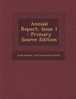 Couverture_Annual Report, Issue 1 - Primary Source Edition