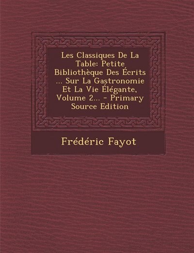 Front cover_Les Classiques De La Table