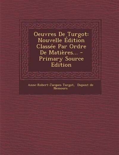 Couverture_Oeuvres De Turgot