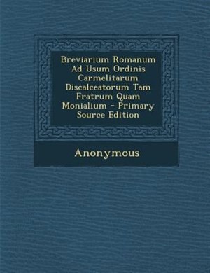 Front cover_Breviarium Romanum Ad Usum Ordinis Carmelitarum Discalceatorum Tam Fratrum Quam Monialium