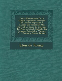 Couverture_Cours Élémentaire De La Langue Japonaise