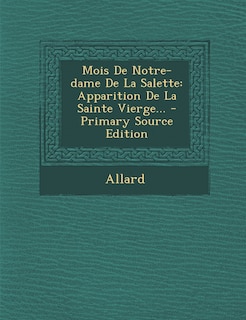 Couverture_Mois De Notre-dame De La Salette