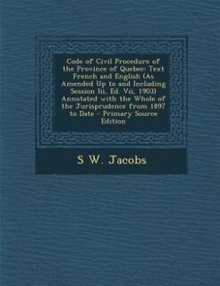 Front cover_Code of Civil Procedure of the Province of Quebec