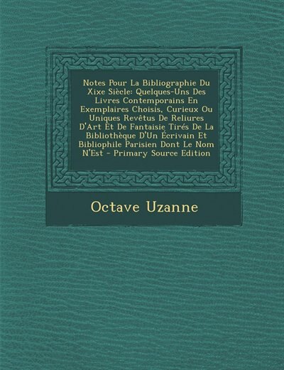 Couverture_Notes Pour La Bibliographie Du Xixe Siècle
