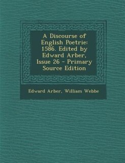 Couverture_A Discourse of English Poetrie
