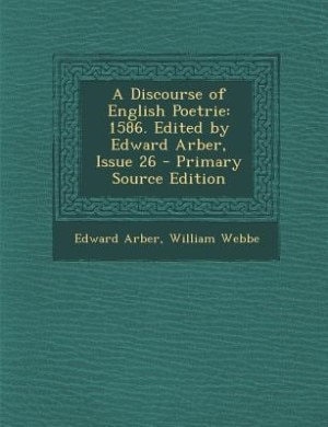 Couverture_A Discourse of English Poetrie
