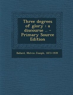 Couverture_Three degrees of glory