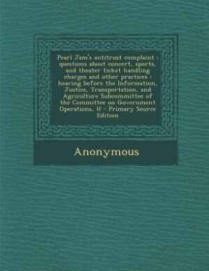 Front cover_Pearl Jam's antitrust complaint