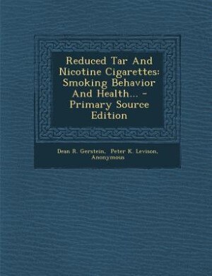 Couverture_Reduced Tar And Nicotine Cigarettes