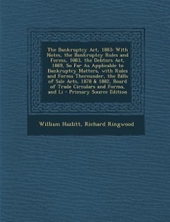 Front cover_The Bankruptcy Act, 1883