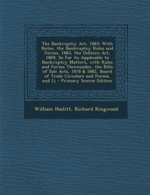 Front cover_The Bankruptcy Act, 1883