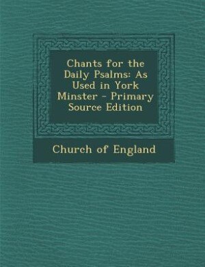 Front cover_Chants for the Daily Psalms
